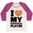 Virgin Teez  Baseball Tee Women's Tri-Blend Baseball Tee / small / Oatmeal / Berry I LOVE MY BASKETBALL PLAYER WOMEN'S TRI-BLEND BASEBALL TEE