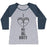 Virgin Teez  Baseball Tee Women's Tri-Blend Baseball Tee / small / Athletic Gray / Navy I LOVE MY BIG BOOTY WOMEN'S TRI-BLEND BASEBALL TEE
