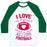 Virgin Teez  Baseball Tee Unisex Classic Baseball Tee / x-small / White/Dark Green I LOVE MY BOYFRIEND ALMOST AS MUCH AS I LOVE FOOTBALL UNISEX CLASSIC BASEBALL TEE
