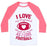 Virgin Teez  Baseball Tee Unisex Classic Baseball Tee / x-small / White/Neon Pink I LOVE MY BOYFRIEND ALMOST AS MUCH AS I LOVE FOOTBALL UNISEX CLASSIC BASEBALL TEE
