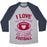 Virgin Teez  Baseball Tee Unisex Tri-Blend Baseball Tee / small / Athletic Gray / Navy I LOVE MY BOYFRIEND ALMOST AS MUCH AS I LOVE FOOTBALL UNISEX TRI-BLEND BASEBALL TEE