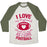 Virgin Teez  Baseball Tee Unisex Tri-Blend Baseball Tee / small / Oatmeal / Moss I LOVE MY BOYFRIEND ALMOST AS MUCH AS I LOVE FOOTBALL UNISEX TRI-BLEND BASEBALL TEE
