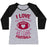 Virgin Teez  Baseball Tee Women's Tri-Blend Baseball Tee / small / Athletic Gray / Black I LOVE MY BOYFRIEND ALMOST AS MUCH AS I LOVE FOOTBALL WOMEN'S TRI-BLEND BASEBALL TEE