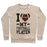 Virgin Teez  Pullover Crewneck Sweatshirt / x-small / Heathered Oatmeal I LOVE MY FOOTBALL PLAYER CREWNECK SWEATSHIRT