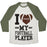 Virgin Teez  Baseball Tee Unisex Tri-Blend Baseball Tee / small / Oatmeal / Moss I LOVE MY FOOTBALL PLAYER UNISEX TRI-BLEND BASEBALL TEE
