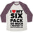 Virgin Teez  Baseball Tee Unisex Tri-Blend Baseball Tee / small / Oatmeal / Maroon I LOVE MY SIX PACK UNISEX TRI-BLEND BASEBALL TEE