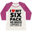 Virgin Teez  Baseball Tee Women's Tri-Blend Baseball Tee / small / Oatmeal / Berry I LOVE MY SIX PACK WOMEN'S TRI-BLEND BASEBALL TEE
