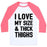 Virgin Teez  Baseball Tee Unisex Classic Baseball Tee / x-small / White/Neon Pink I LOVE MY SIZE & THICK THIGHS (CMYK) UNISEX CLASSIC BASEBALL TEE