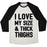 Virgin Teez  Baseball Tee Unisex Tri-Blend Baseball Tee / small / Oatmeal / Black I LOVE MY SIZE & THICK THIGHS (CMYK) UNISEX TRI-BLEND BASEBALL TEE
