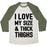 Virgin Teez  Baseball Tee Unisex Tri-Blend Baseball Tee / small / Oatmeal / Moss I LOVE MY SIZE & THICK THIGHS (CMYK) UNISEX TRI-BLEND BASEBALL TEE