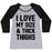 Virgin Teez  Baseball Tee Women's Tri-Blend Baseball Tee / small / Athletic Gray / Black I LOVE MY SIZE & THICK THIGHS (CMYK) WOMEN'S TRI-BLEND BASEBALL TEE