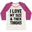 Virgin Teez  Baseball Tee Women's Tri-Blend Baseball Tee / small / Oatmeal / Berry I LOVE MY SIZE & THICK THIGHS (CMYK) WOMEN'S TRI-BLEND BASEBALL TEE