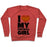 Virgin Teez  Pullover Crewneck Sweatshirt / x-small / Heathered Red I LOVE MY SOFTBALL GIRL (BASEBALL SHIRT) CREWNECK SWEATSHIRT