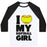 Virgin Teez  Baseball Tee Unisex Classic Baseball Tee / x-small / White/Black I LOVE MY SOFTBALL GIRL (BASEBALL SHIRT) UNISEX CLASSIC BASEBALL TEE