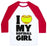 Virgin Teez  Baseball Tee Unisex Classic Baseball Tee / x-small / White/Red I LOVE MY SOFTBALL GIRL (BASEBALL SHIRT) UNISEX CLASSIC BASEBALL TEE