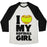 Virgin Teez  Baseball Tee Unisex Tri-Blend Baseball Tee / small / Oatmeal / Black I LOVE MY SOFTBALL GIRL (BASEBALL SHIRT) UNISEX TRI-BLEND BASEBALL TEE