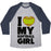 Virgin Teez  Baseball Tee Unisex Tri-Blend Baseball Tee / small / Athletic Gray / Navy I LOVE MY SOFTBALL GIRL (BASEBALL SHIRT) UNISEX TRI-BLEND BASEBALL TEE