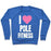 Virgin Teez  Pullover Crewneck Sweatshirt / x-small / Heathered Blue I LOVE POLE FITNESS CREWNECK SWEATSHIRT