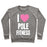 Virgin Teez  Pullover Crewneck Sweatshirt / x-small / Heathered Gray I LOVE POLE FITNESS CREWNECK SWEATSHIRT