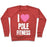 Virgin Teez  Pullover Crewneck Sweatshirt / x-small / Heathered Red I LOVE POLE FITNESS CREWNECK SWEATSHIRT