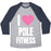 Virgin Teez  Baseball Tee Unisex Tri-Blend Baseball Tee / small / Athletic Gray / Navy I LOVE POLE FITNESS UNISEX TRI-BLEND BASEBALL TEE