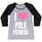 Virgin Teez  Baseball Tee Women's Tri-Blend Baseball Tee / small / Athletic Gray / Black I LOVE POLE FITNESS WOMEN'S TRI-BLEND BASEBALL TEE