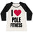 Virgin Teez  Baseball Tee Women's Tri-Blend Baseball Tee / small / Oatmeal / Black I LOVE POLE FITNESS WOMEN'S TRI-BLEND BASEBALL TEE