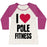 Virgin Teez  Baseball Tee Women's Tri-Blend Baseball Tee / small / Oatmeal / Berry I LOVE POLE FITNESS WOMEN'S TRI-BLEND BASEBALL TEE