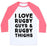 Virgin Teez  Baseball Tee Unisex Classic Baseball Tee / x-small / White/Neon Pink I LOVE RUGBY GUYS & RUGBY THIGHS UNISEX CLASSIC BASEBALL TEE