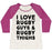 Virgin Teez  Baseball Tee Women's Tri-Blend Baseball Tee / small / Oatmeal / Berry I LOVE RUGBY GUYS & RUGBY THIGHS WOMEN'S TRI-BLEND BASEBALL TEE