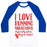 Virgin Teez  Baseball Tee Unisex Classic Baseball Tee / x-small / White/Blue I LOVE RUNNING MARATHONS ESPECIALLY WHEN THEY'RE OVER UNISEX CLASSIC BASEBALL TEE