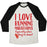 Virgin Teez  Baseball Tee Unisex Tri-Blend Baseball Tee / small / Oatmeal / Black I LOVE RUNNING MARATHONS ESPECIALLY WHEN THEY'RE OVER UNISEX TRI-BLEND BASEBALL TEE