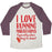 Virgin Teez  Baseball Tee Unisex Tri-Blend Baseball Tee / small / Oatmeal / Maroon I LOVE RUNNING MARATHONS ESPECIALLY WHEN THEY'RE OVER UNISEX TRI-BLEND BASEBALL TEE