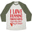Virgin Teez  Baseball Tee Unisex Tri-Blend Baseball Tee / small / Oatmeal / Moss I LOVE RUNNING MARATHONS ESPECIALLY WHEN THEY'RE OVER UNISEX TRI-BLEND BASEBALL TEE