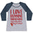 Virgin Teez  Baseball Tee Women's Tri-Blend Baseball Tee / small / Athletic Gray / Navy I LOVE RUNNING MARATHONS ESPECIALLY WHEN THEY'RE OVER WOMEN'S TRI-BLEND BASEBALL TEE