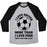 Virgin Teez  Baseball Tee Unisex Tri-Blend Baseball Tee / small / Athletic Gray / Black I LOVE SOCCER MORE THAN FOOD UNISEX TRI-BLEND BASEBALL TEE