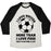 Virgin Teez  Baseball Tee Unisex Tri-Blend Baseball Tee / small / Oatmeal / Black I LOVE SOCCER MORE THAN FOOD UNISEX TRI-BLEND BASEBALL TEE