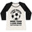 Virgin Teez  Baseball Tee Women's Tri-Blend Baseball Tee / small / Oatmeal / Black I LOVE SOCCER MORE THAN FOOD WOMEN'S TRI-BLEND BASEBALL TEE