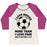 Virgin Teez  Baseball Tee Women's Tri-Blend Baseball Tee / small / Oatmeal / Berry I LOVE SOCCER MORE THAN FOOD WOMEN'S TRI-BLEND BASEBALL TEE