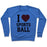 Virgin Teez  Pullover Crewneck Sweatshirt / x-small / Heathered Blue I LOVE SPORTSBALL CREWNECK SWEATSHIRT