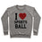 Virgin Teez  Pullover Crewneck Sweatshirt / x-small / Heathered Gray I LOVE SPORTSBALL CREWNECK SWEATSHIRT