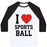 Virgin Teez  Baseball Tee Unisex Classic Baseball Tee / x-small / White/Black I LOVE SPORTSBALL UNISEX CLASSIC BASEBALL TEE