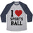 Virgin Teez  Baseball Tee Unisex Tri-Blend Baseball Tee / small / Athletic Gray / Navy I LOVE SPORTSBALL UNISEX TRI-BLEND BASEBALL TEE