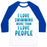 Virgin Teez  Baseball Tee Unisex Classic Baseball Tee / x-small / White/Blue I LOVE SWIMMING MORE THAN I LOVE PEOPLE UNISEX CLASSIC BASEBALL TEE