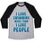 Virgin Teez  Baseball Tee Unisex Tri-Blend Baseball Tee / small / Athletic Gray / Black I LOVE SWIMMING MORE THAN I LOVE PEOPLE UNISEX TRI-BLEND BASEBALL TEE