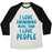 Virgin Teez  Baseball Tee Unisex Tri-Blend Baseball Tee / small / Oatmeal / Black I LOVE SWIMMING MORE THAN I LOVE PEOPLE UNISEX TRI-BLEND BASEBALL TEE