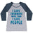 Virgin Teez  Baseball Tee Women's Tri-Blend Baseball Tee / small / Athletic Gray / Navy I LOVE SWIMMING MORE THAN I LOVE PEOPLE WOMEN'S TRI-BLEND BASEBALL TEE