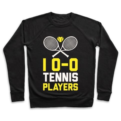 Virgin Teez  Pullover Crewneck Sweatshirt / x-small / Black I LOVE TENNIS PLAYERS CREWNECK SWEATSHIRT