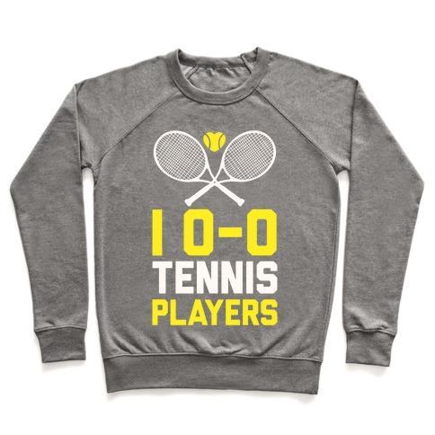 Virgin Teez  Pullover Crewneck Sweatshirt / x-small / Heathered Gray I LOVE TENNIS PLAYERS CREWNECK SWEATSHIRT