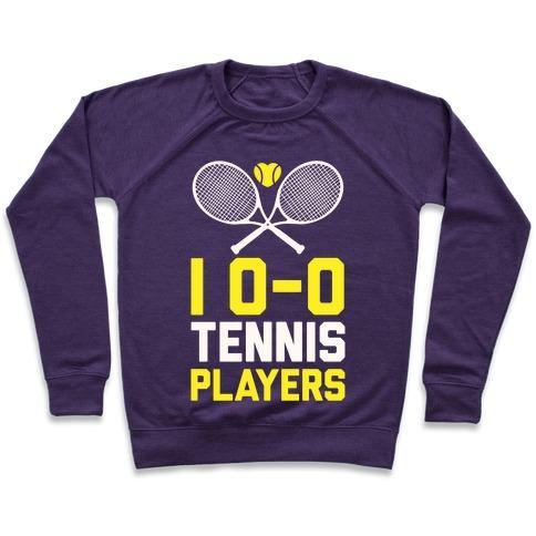 Virgin Teez  Pullover Crewneck Sweatshirt / x-small / Purple I LOVE TENNIS PLAYERS CREWNECK SWEATSHIRT